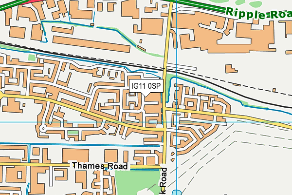 IG11 0SP map - OS VectorMap District (Ordnance Survey)