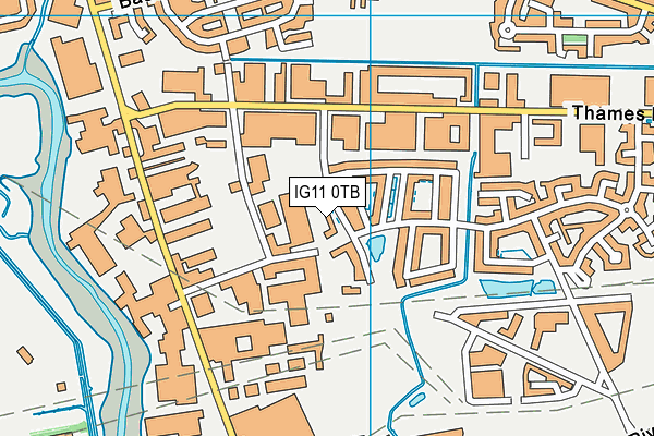 IG11 0TB map - OS VectorMap District (Ordnance Survey)