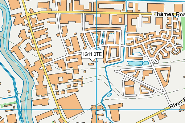 IG11 0TE map - OS VectorMap District (Ordnance Survey)
