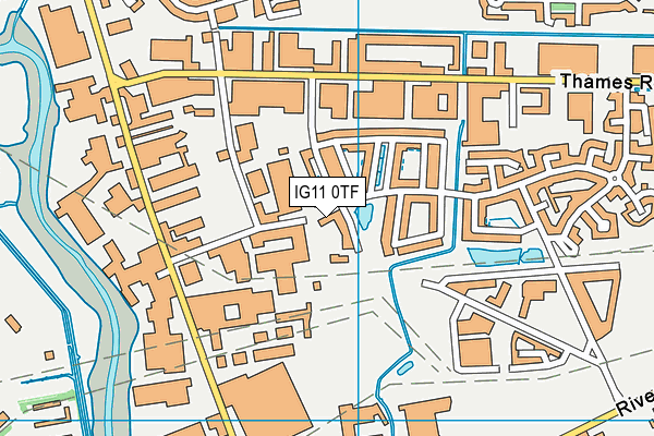 IG11 0TF map - OS VectorMap District (Ordnance Survey)