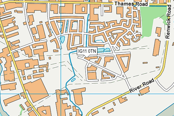 IG11 0TN map - OS VectorMap District (Ordnance Survey)