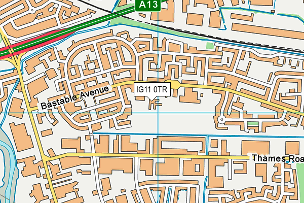 IG11 0TR map - OS VectorMap District (Ordnance Survey)