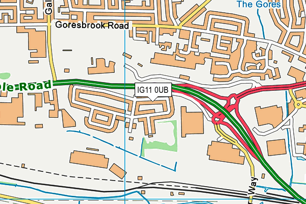 IG11 0UB map - OS VectorMap District (Ordnance Survey)