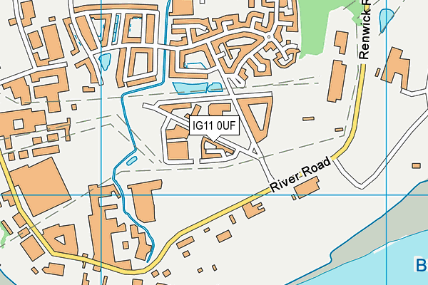 IG11 0UF map - OS VectorMap District (Ordnance Survey)