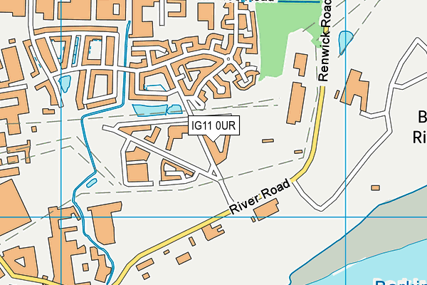 IG11 0UR map - OS VectorMap District (Ordnance Survey)
