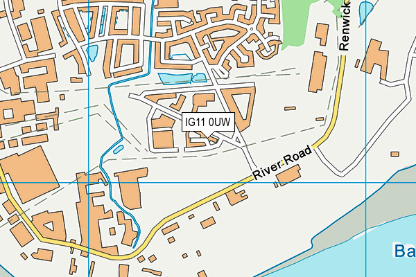 IG11 0UW map - OS VectorMap District (Ordnance Survey)