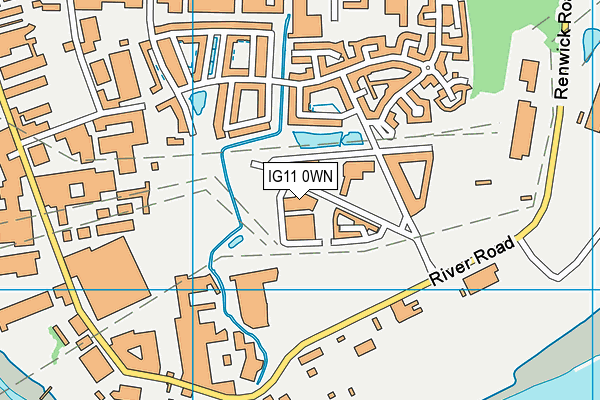 IG11 0WN map - OS VectorMap District (Ordnance Survey)
