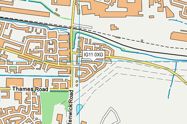 IG11 0XG map - OS VectorMap District (Ordnance Survey)