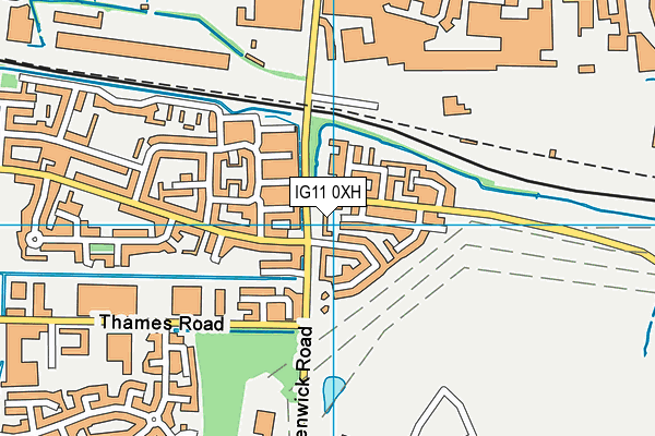 IG11 0XH map - OS VectorMap District (Ordnance Survey)