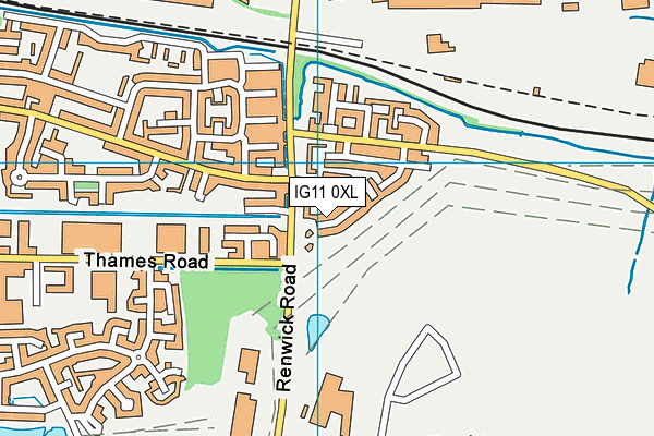 IG11 0XL map - OS VectorMap District (Ordnance Survey)