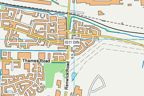 IG11 0XN map - OS VectorMap District (Ordnance Survey)