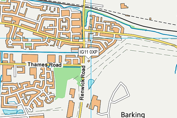 IG11 0XP map - OS VectorMap District (Ordnance Survey)