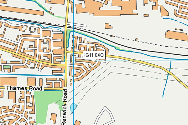 IG11 0XQ map - OS VectorMap District (Ordnance Survey)
