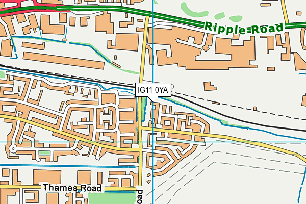 IG11 0YA map - OS VectorMap District (Ordnance Survey)