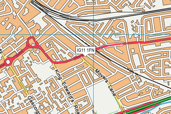 IG11 1FN map - OS VectorMap District (Ordnance Survey)