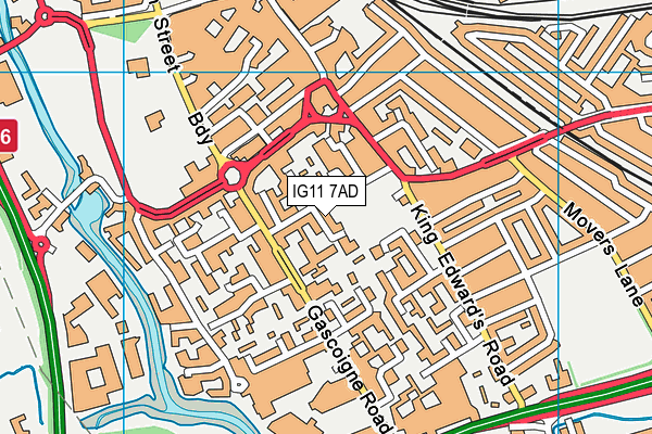 IG11 7AD map - OS VectorMap District (Ordnance Survey)