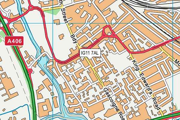 IG11 7AL map - OS VectorMap District (Ordnance Survey)