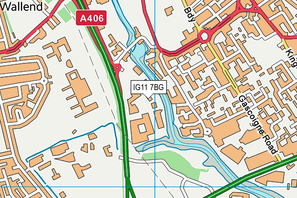 IG11 7BG map - OS VectorMap District (Ordnance Survey)