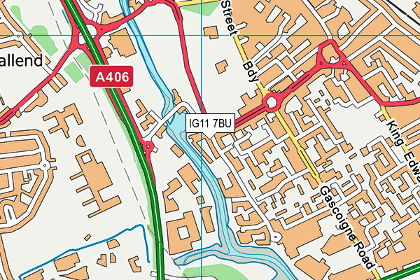 IG11 7BU map - OS VectorMap District (Ordnance Survey)
