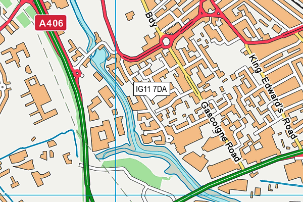 IG11 7DA map - OS VectorMap District (Ordnance Survey)