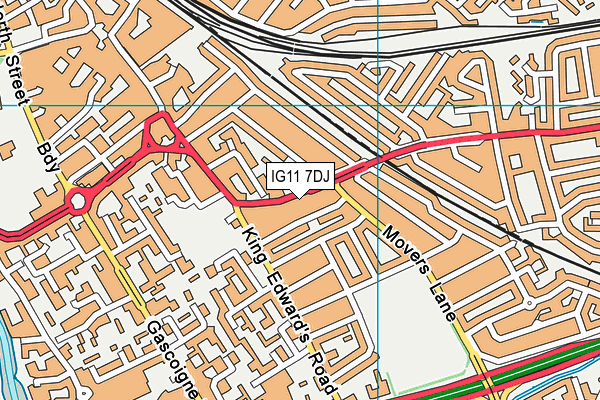 IG11 7DJ map - OS VectorMap District (Ordnance Survey)