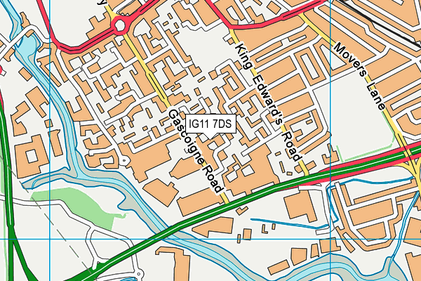 IG11 7DS map - OS VectorMap District (Ordnance Survey)