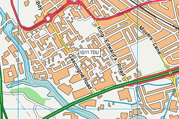 IG11 7DU map - OS VectorMap District (Ordnance Survey)