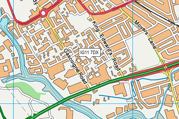 IG11 7DX map - OS VectorMap District (Ordnance Survey)