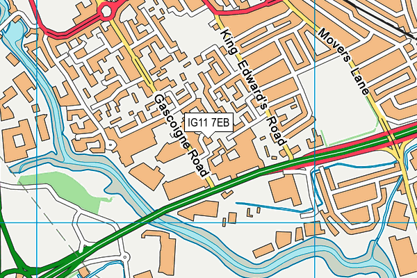 IG11 7EB map - OS VectorMap District (Ordnance Survey)