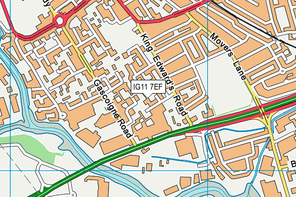 IG11 7EF map - OS VectorMap District (Ordnance Survey)