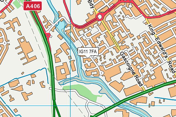 IG11 7FA map - OS VectorMap District (Ordnance Survey)