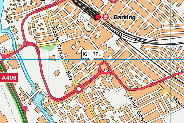 IG11 7FL map - OS VectorMap District (Ordnance Survey)