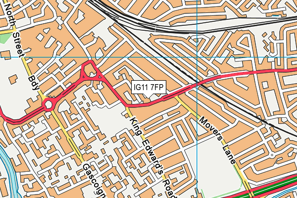 IG11 7FP map - OS VectorMap District (Ordnance Survey)