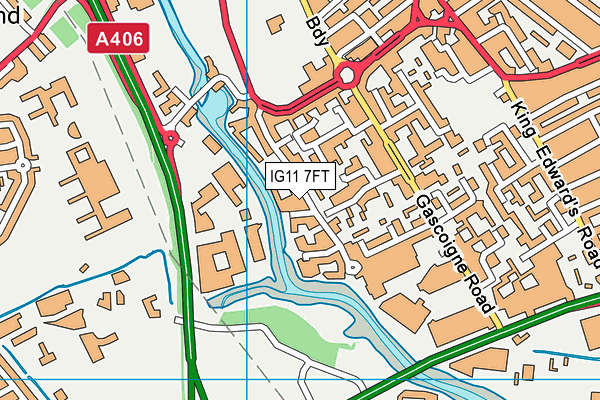 IG11 7FT map - OS VectorMap District (Ordnance Survey)