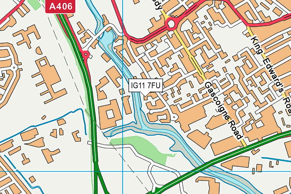 IG11 7FU map - OS VectorMap District (Ordnance Survey)