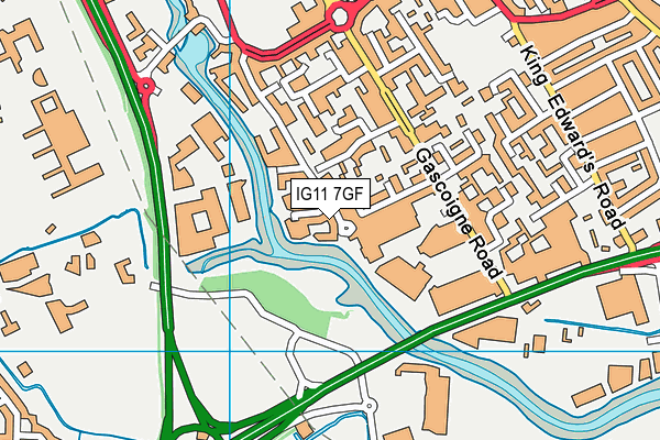 IG11 7GF map - OS VectorMap District (Ordnance Survey)