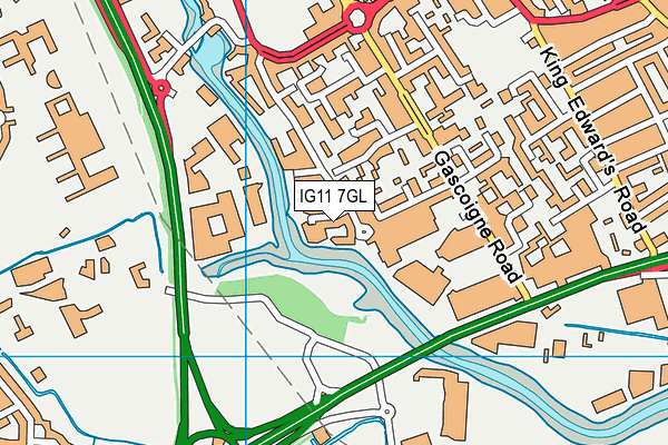 IG11 7GL map - OS VectorMap District (Ordnance Survey)