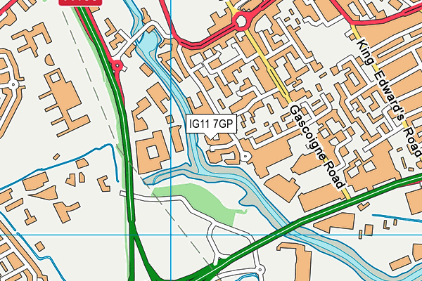 IG11 7GP map - OS VectorMap District (Ordnance Survey)