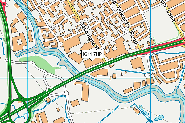 IG11 7HP map - OS VectorMap District (Ordnance Survey)