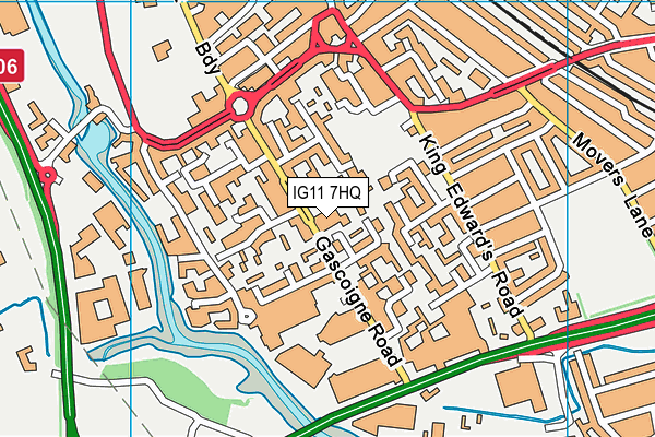 IG11 7HQ map - OS VectorMap District (Ordnance Survey)
