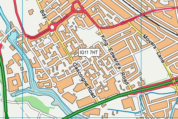 IG11 7HT map - OS VectorMap District (Ordnance Survey)