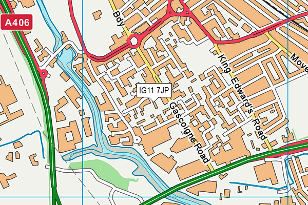 IG11 7JP map - OS VectorMap District (Ordnance Survey)