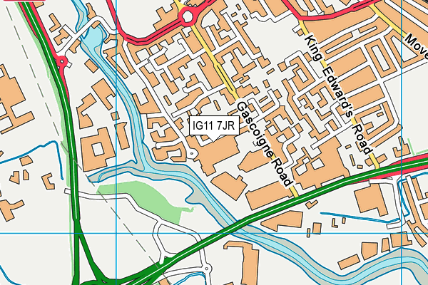 IG11 7JR map - OS VectorMap District (Ordnance Survey)