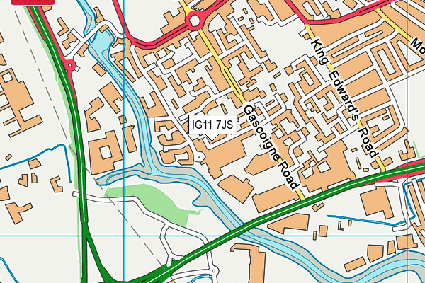 IG11 7JS map - OS VectorMap District (Ordnance Survey)