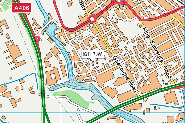 IG11 7JW map - OS VectorMap District (Ordnance Survey)