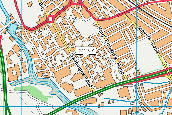 IG11 7JY map - OS VectorMap District (Ordnance Survey)
