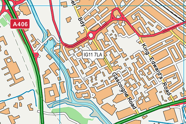 IG11 7LA map - OS VectorMap District (Ordnance Survey)