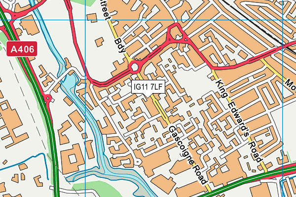 IG11 7LF map - OS VectorMap District (Ordnance Survey)