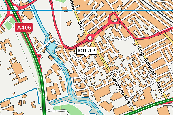 IG11 7LP map - OS VectorMap District (Ordnance Survey)