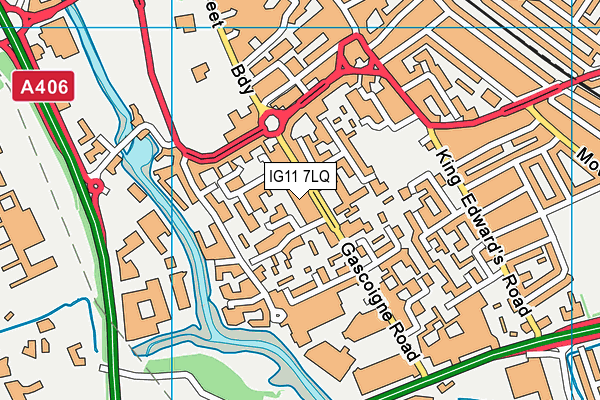 IG11 7LQ map - OS VectorMap District (Ordnance Survey)
